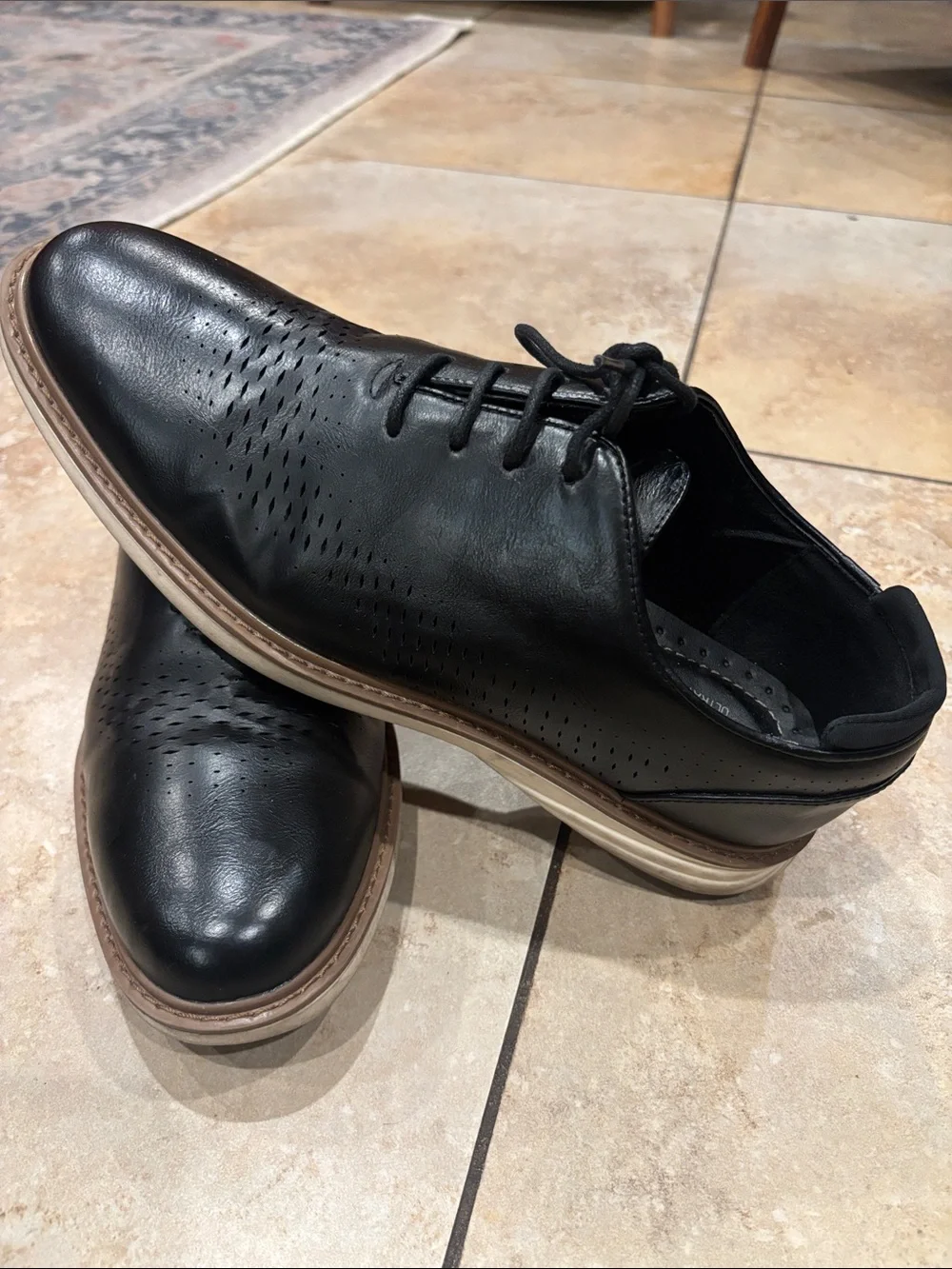 Perry Ellis Portfolio ultra FoamBlack Men's Lace-Up Dress Shoes size 10